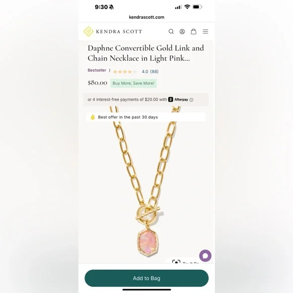 Kendra Scott Gold and Pink Necklace - Picture 2 of 5